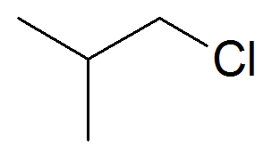 Un diagrama de 1-cloro-2-metilpropano.