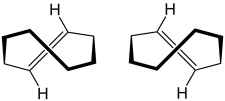 Figura 1. Un diagrama que muestra un ejemplo de enantiómeros, en este caso los dos enantiómeros del transciclohexano.