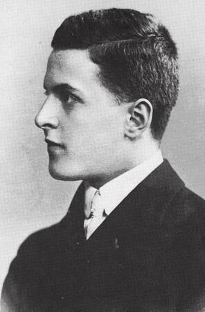 Una fotografía de perfil en blanco y negro de Wittgenstein, alrededor de los 18 años.