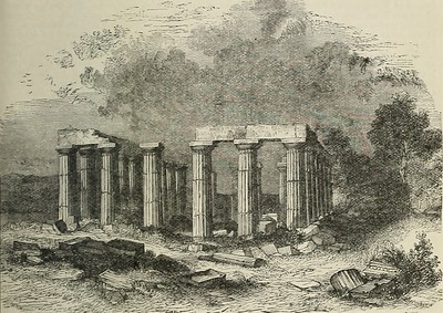 Ilustración de las ruinas del Templo de Apolo en Bassac