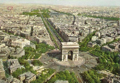 Arc de Triomphe con calles que parecen los rayos de una estrella