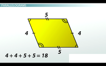 paralelogramo con perímetro 18