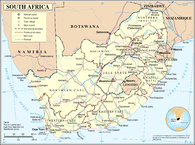 Mapa de Sudáfrica