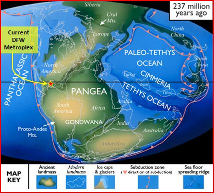 Pangea, hace 237 millones de años durante el período Triásico.