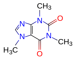 estructura química de la cafeína