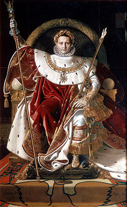 Napoleón en su trono imperial