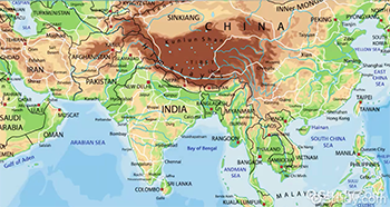Un mapa del sur de Asia