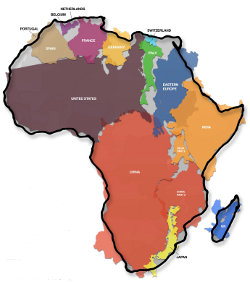 Tamaño comparativo de África