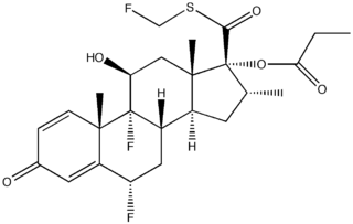 Estructura química de la fluticasona