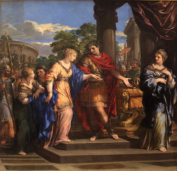 Cortona, César dando a Cleopatra el trono de Egipto (1637)