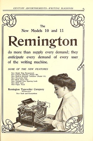 Anuncio de máquinas de escribir Remington modelos 10 y 11