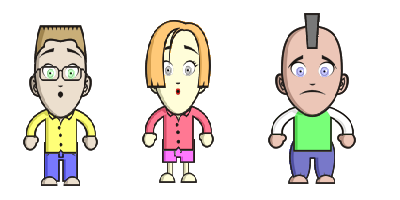 tres dibujos animados