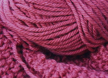 Detalle de hilo de lana para tejer