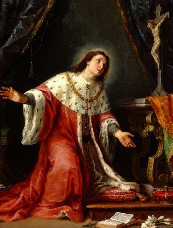 Pintura de Casimiro en oración