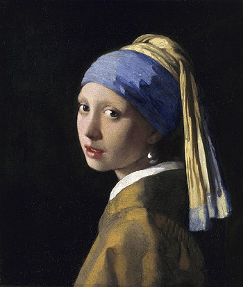 Pintura de estilo barroco del artista Johannes Ver Meer Chica con un pendiente de perla