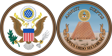 Imagen en color del anverso y reverso del sello estadounidense.