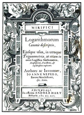 En este libro fundamental, John Napier introdujo por primera vez el concepto de logaritmos.