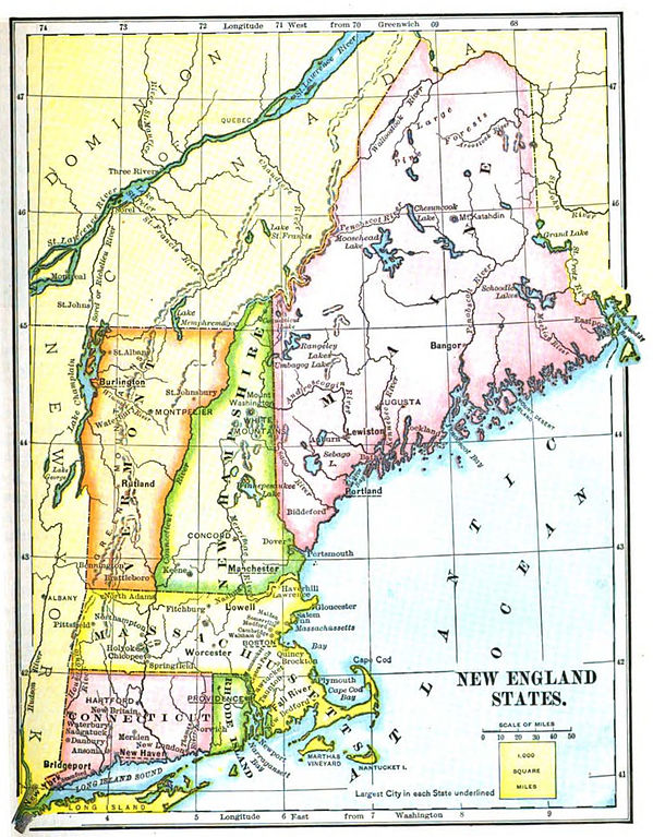Mapa del área de Massachusetts