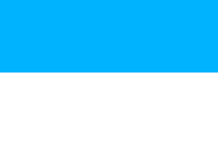 Bandera con franja blanca y azul