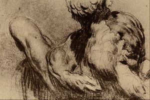 Tintoretto, dibujo de Crepúsculo de Miguel Ángel