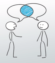 Dos personas, hablar