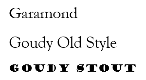 Garamond y Goudy