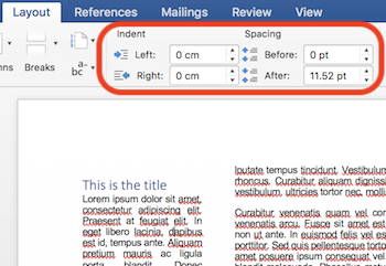 Sangría y espaciado en Word