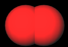 Dos bolas rojas fusionadas