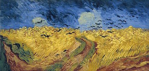 campo de trigo con cuervos