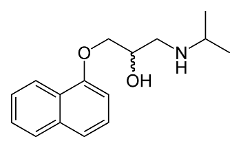 La estructura química del propranolol