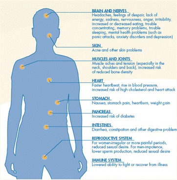 Efectos del estrés en el cuerpo.