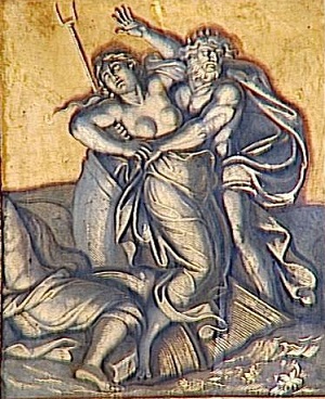 Una ilustración de Hades secuestrando a Perséfone, del Palacio de Versalles.
