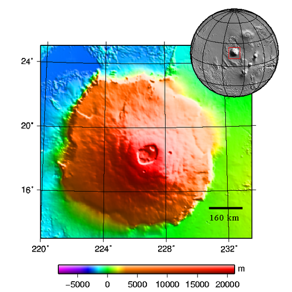 Mapa topográfico de Olympus Mons