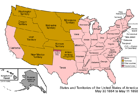Mapa de Kansas-Nebraska Act