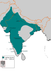 Mapa de la dinastía Tughlaq