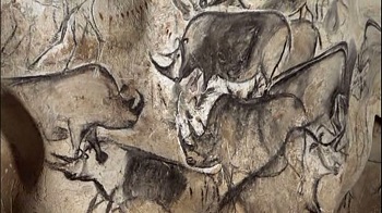 Cuadro de pinturas rupestres del Paleolítico