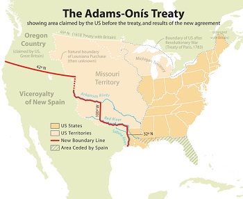 Mapa del Tratado de Adams-On