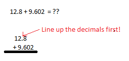 suma con decimales