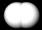 Dos bolas blancas fusionadas