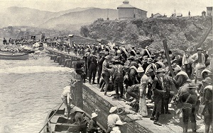 Las tropas estadounidenses desembarcan en Cuba 1898