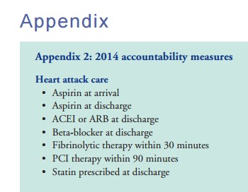 lista de estándares para pacientes con ataque cardíaco