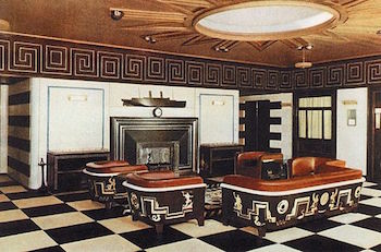 Interior Art Deco con colores de alto contraste