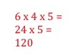 Multiplicación de 5 x 4 x 5