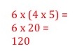 Multiplicación por 6 x (5 x 4)