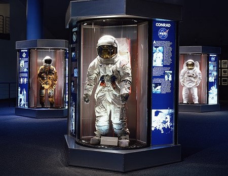 Una exhibición de astronautas en el Centro Espacial de Houston