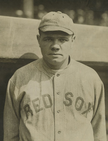 Babe Ruth como miembro de los Boston Red Sox en 1916