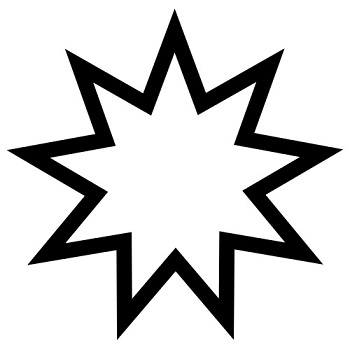 Estrella de 9 puntas, símbolo de la fe Bahai