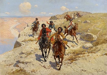 Pintura de una carrera de Baiga
