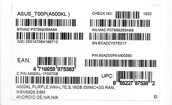información del teléfono