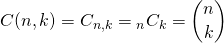 Diferentes notaciones para el coeficiente binomial